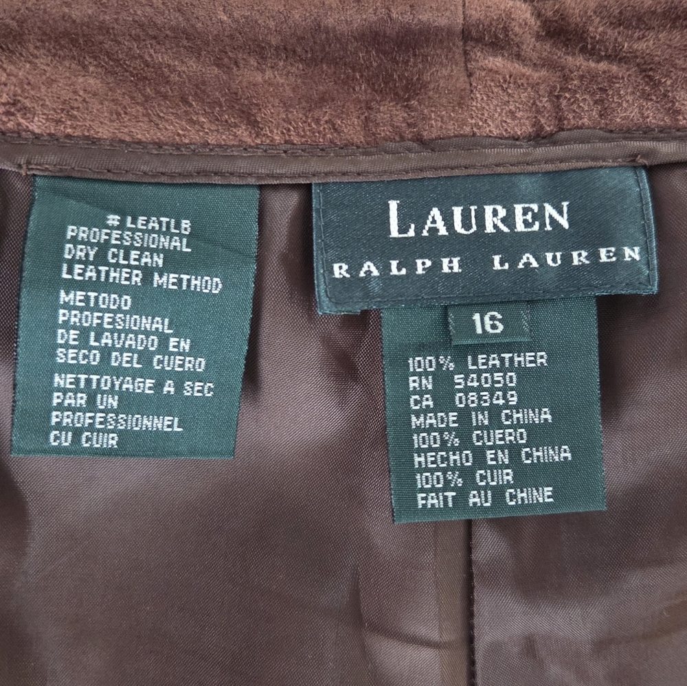 Lauren Ralph Lauren Women's Pants 100% Leather, Size 16, Vtg. - Picture 5 of 12